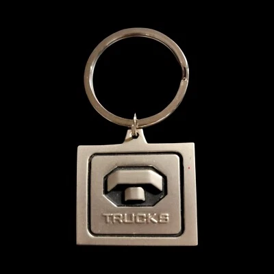 Toyota Trucks Key Chain Brushed Silvertone Metal Fob T Bolt Logo Moving Forward - Image 1 of 2
