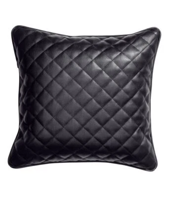 Cushion Cover Leather Pillow Throw Hair Decorative Genuine Decor Rug Black 12 - Image 1 of 3