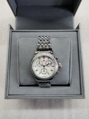 MICHELE JETWAY MULTI-FUNCTION MOP DIAL ST. STEEL LADIES WATCH MW23A01A1025 NEW - Image 1 of 4