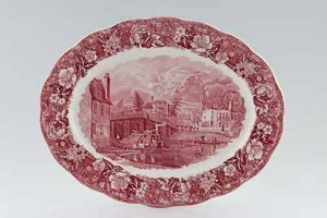 Palissy - Thames River Scenes - Pink - Oval Platter - 252175Y - Picture 1 of 1
