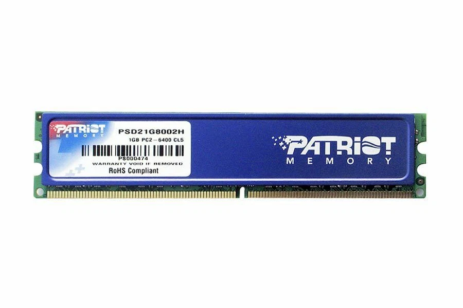 Patriot 1GB DDR2 SDRAM, DDR2-800, PC2-6400, CL5, PSD21G8002H, DIMM 240Pin - Image 1 of 1