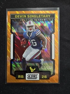 2023 Panini Score Football Devin Singletary Gold Lava /565 #270 - Picture 1 of 2