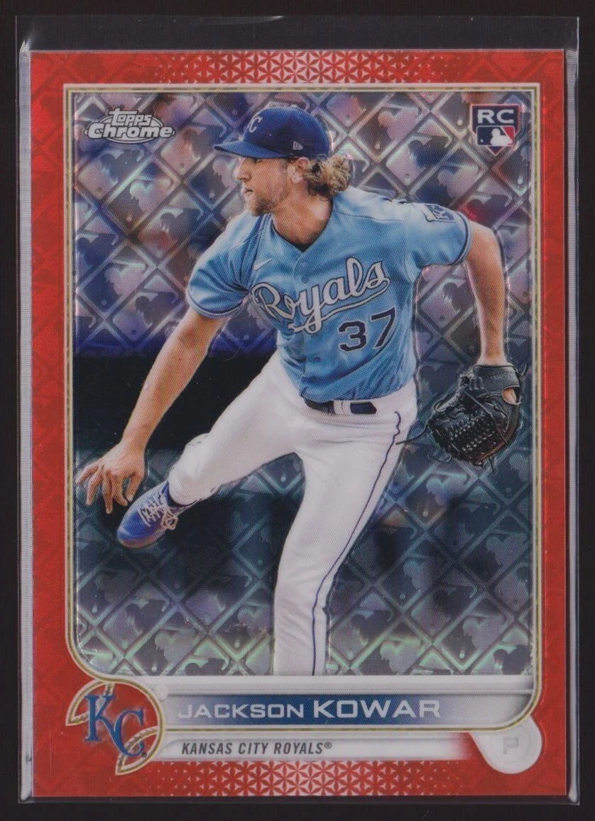 2022 Topps Chrome Logofractor Jackson Kowar Orange Refractor 1/25 Royals #105 RC