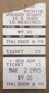 Boleto máquina vudú monstruo Marilyn Manson 3/2/95 Malibu Long Island NY - Imagen 1 de 1
