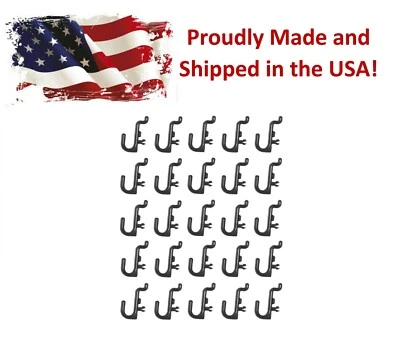 JSP MANUFACTURING® Plastic Black Peg Board Hook Kit Storage 25 Pack J Hook PEGBOARD NOT INCLUDED