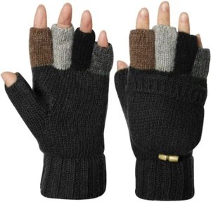 Winter Warm Gloves Fingerless Flip Knit Cashmere Gloves Mittens Gloves For Ou... - Picture 1 of 6