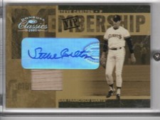 2005 donruss classic Steve Carlton autograph game used bat giants serial # 3/5
