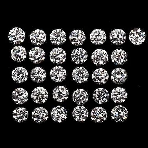 100 PCS Loose Lab Grown CVD Diamond 3.00 MM Round D Color, IF CLARITY Certified - Image 1 of 4