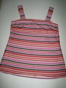 CAbi STRIPE SLEEVELESS LINED BLOUSE 3448 WOMEN'S SIZE S  - Picture 1 of 8