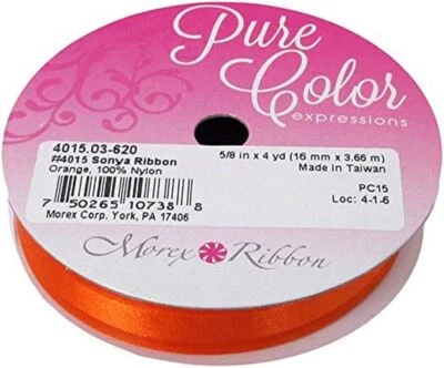 Cinta de satén Morex Sonya con cinta de borde transparente carrete de 5/8" x 4 yardas Foto 1 de 3