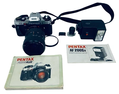 Pentax Program Plus 35mm SLR Camera with 20/80 mm Lens and Flash - WORKING - Image 1 of 4