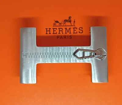 Hermes Fibbia Palladium Silver Quizz Ferme - Tout Buckle Cintura 38mm - Imagen 1 de 4