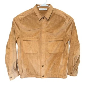 Vtg Bullock & Jones Suede Jacket Shirt Medium Button Front Pockets Casual USA - Picture 1 of 13