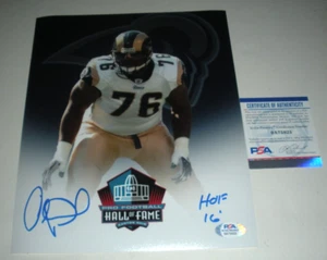 FOTO 8X10 FIRMADA POR ORLANDO PACE ST.LOUIS RAMS HOF 2016 ÚLTIMA PSA/ADN/COA - Imagen 1 de 1