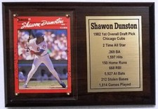 Chicago Cubs Shawon Dunston Baseball Card Plaque