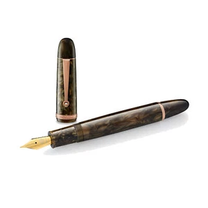Penlux Masterpiece Grande Fountain Pen in Brown Wave - Medium Point - NEW in Box - Picture 1 of 1