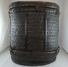 Antique 19th Century Chinese Lidded Basket and Original Hardware