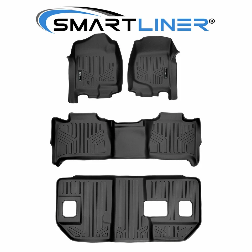 SMARTLINER Custom Fit Floor Mats 3 Row Liner Set OEM 2007-2014 Yukon XL Suburban Foto 1 de 4