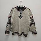Dale of Norway Vintage Wool Cardigan Aztec Fair Isle Jumper Sweater Men's Medium
