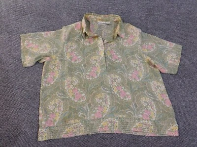 Alfred Dunner Top 20 Verde Floral Mujer Blusa Geométrica Clásica Foto 1 de 4