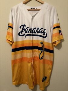 Savannah Bananas #1 Baseball Jersey Yellow Stripes XL