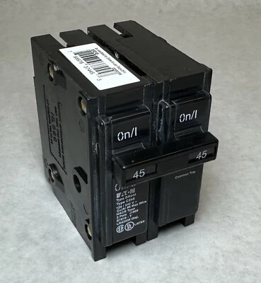 NEW (Qty 1) EATON Cutler-Hammer BR245 Circuit Breaker Type BR, 2-Pole, 45A - Image 1 of 4