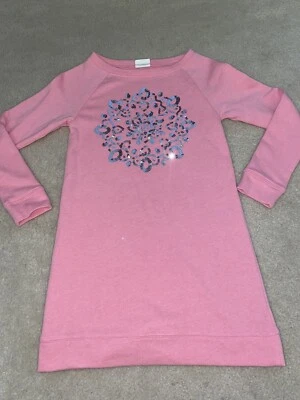 Lindo Vestido Suéter Rosa Crazy 8 Niñas Talla 10-12 Lentejuelas Copo de Nieve Manga Larga Foto 1 de 3