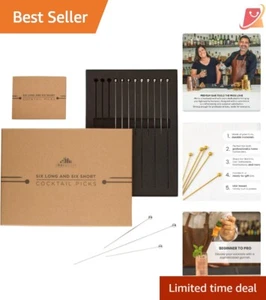 Cocktail Picks Combo Stainless Steel 12 Pcs Stir Sticks for Drinks & Appetizers - Picture 1 of 10