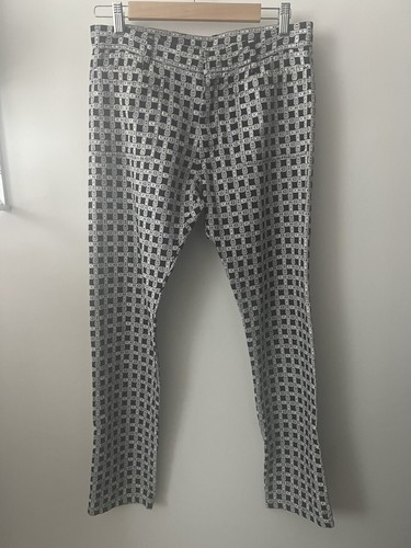 Fendi Women’s Pants Black With White Interlocking Belt Pattern Size 48