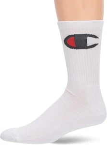 Champion logo Double Dry Pack Crew Socks mens shoe size 6-12 3 pair - Picture 1 of 3