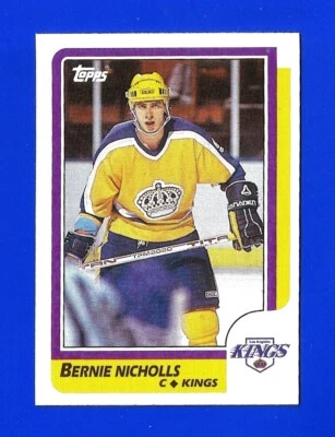 1986-87 Topps Hockey #159 Bernie Nicholls Como Nuevo + Los Angeles Kings (Sb1) Foto 1 de 2