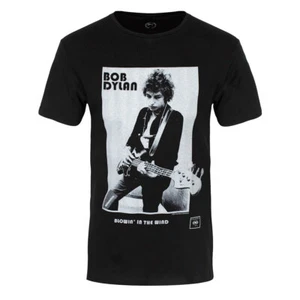 Camiseta negra oficial de Bob Dylan Blowing in the Wind Band para hombre - Imagen 1 de 4