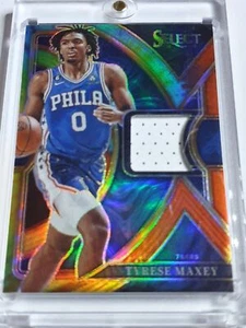 2022 Panini Select Tyrese Maxey #PATCH TIE-DYE Prizm /25 Game Worn Jersey - Rare - Picture 1 of 4