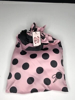 Victoria's Secret Women's Fashion House Slippers Size M Pink W/Black Polka Dots - Image 1 of 3