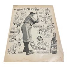 Vintage 1948 Royal Crown Cola Babe Ruth Ephemera Print Ad 10.5” X 13.5” C.06