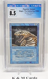 MTG - Revised - Psychic Venom - Graded - CGC 8.5 - Vintage - Picture 1 of 5