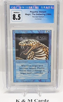 MTG - Revised - Psychic Venom - Graded - CGC 8.5 - Vintage - Image 1 of 4