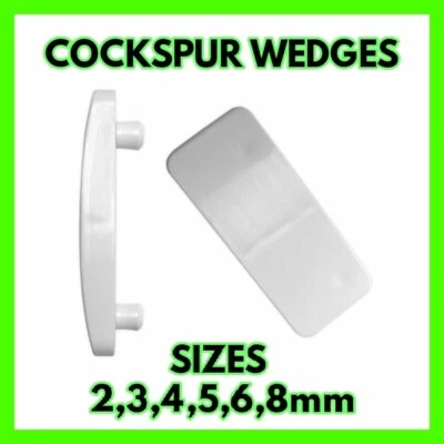 20 x Cockspur Handle Wedges Strikers UPVC Window Strike Plates (2,3,4,5,6,8mm) - Image 1 of 4