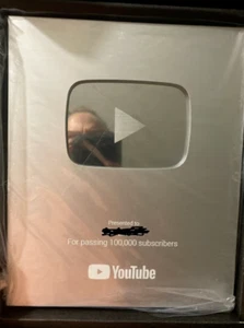 NEW Authentic YouTube Silver Play Button - YT 100k Subscriber Award In Hand - Picture 1 of 2
