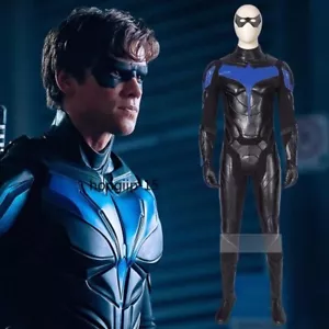 Costume Nightwing Cosplay Dick Grayson Titans Stagione 1 Uomo Abito Fatto a mano Regali - Foto 1 di 12