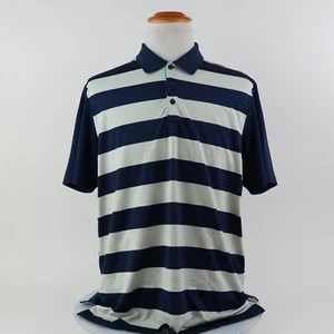 Adidas Golf Polo ClimaCool gestreiftes kurzärmliges sportliches Golfshirt Herren L blau - Bild 1 von 23