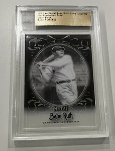 2019 Leaf Metal Babe Ruth Card 30 Game Used Bat Pre Production 1/1 Clear Black - Picture 1 of 2