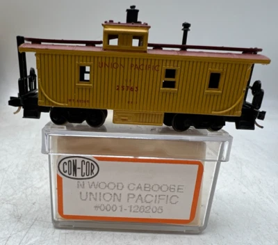 Con-Cor N Scale Train Wood Cupola Caboose Union Pacific UP 25763 CA-1 - Image 1 of 4