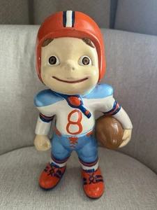 Vintage Ceramic Football Smiley Boy Atlantic Mold Rare - Picture 1 of 5