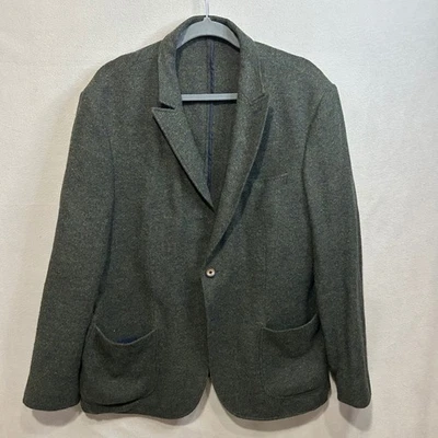Chaqueta Blazer BAGGI Para Hombres Sarga Texturizada Verde Talla 58 Gota 6 Mezcla de Lana 1 Botón Foto 1 de 4