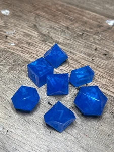 RAW* Dice: Azure Blue _ Resin-Cast Dice Set *See Description* Handmade D&D - Picture 1 of 4