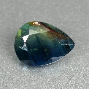 1.00 Ct Superb Pear Cut 7 x 5.1 MM 100% Natural Bluish Green Australian Sapphire - Foto 1 di 5