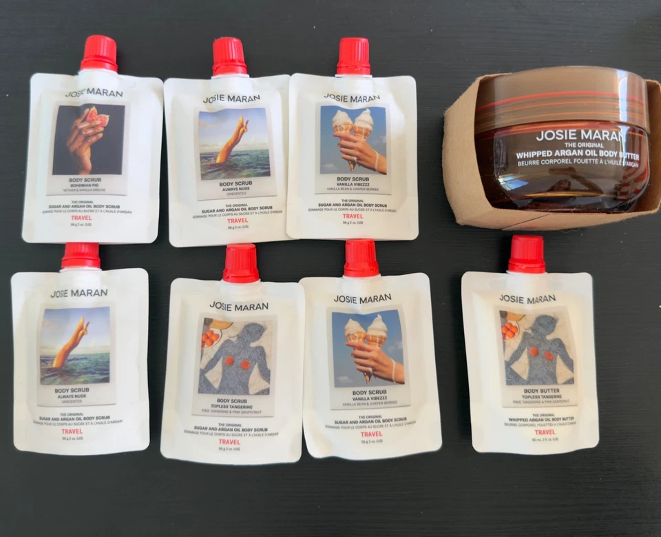 LOTE DE EXFOLIANTES CORPORALES DE ACEITE DE ARGÁN BATIDO SIEMPRE DESNUDO DE Josie Maran Foto 1 de 1