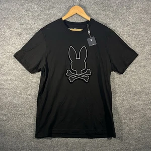 Psycho Bunny Alexander schwarz Grafik Tee T-Shirt Herren Größe 6 Large NEU neu mit Etikett - Bild 1 von 6