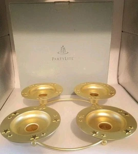 Vintage PartyLite Flammender Stern 4 Kerzenhalter Gold P8679 Feier wunderschön - Bild 1 von 5